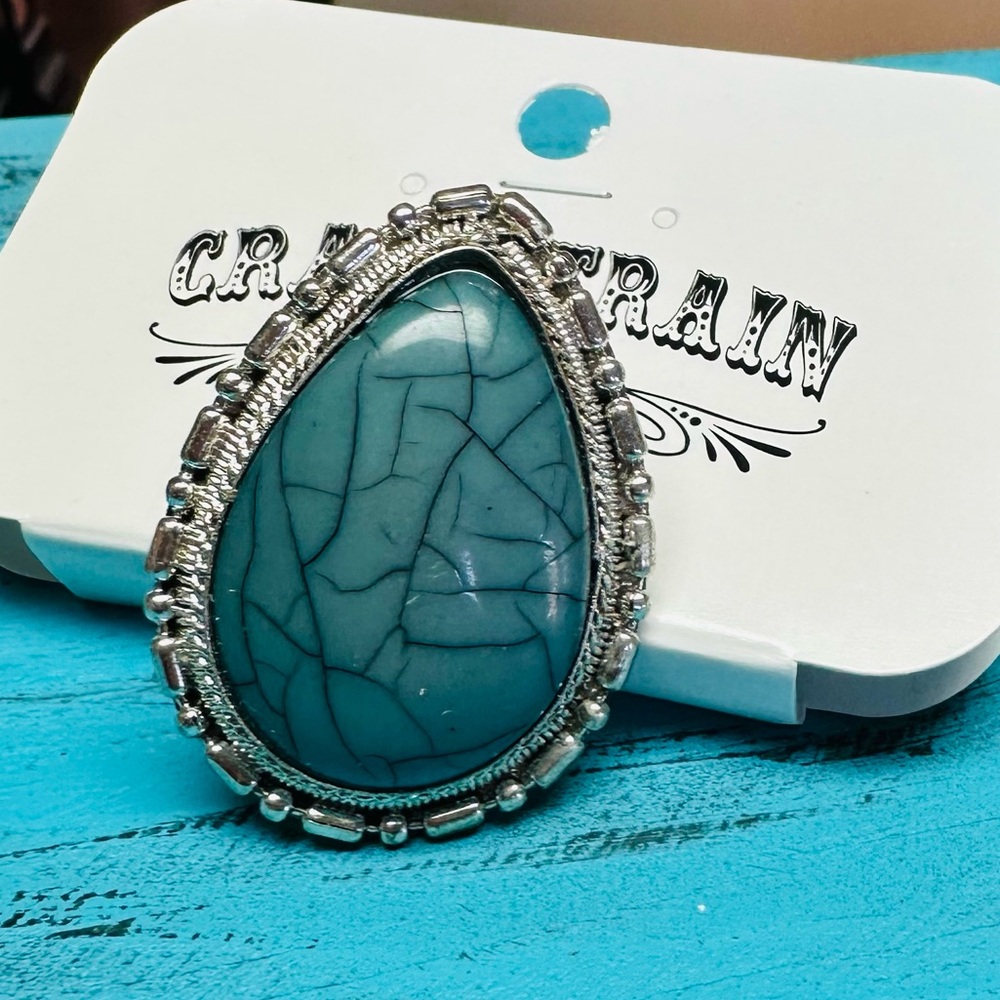 Teardrop Turquoise Adjustable Ring